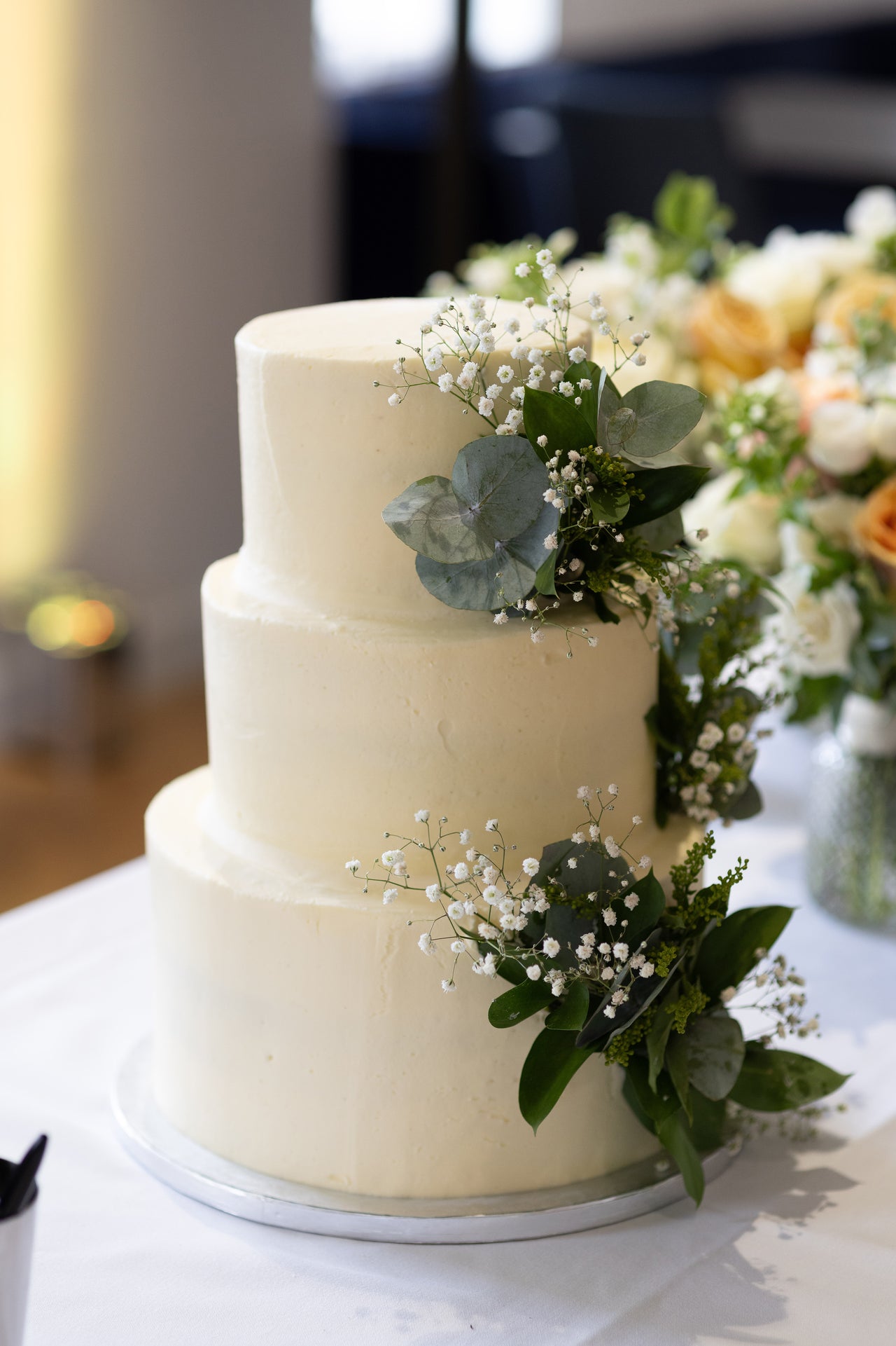 Three Tier Seasonal Foliage Wedding Cake