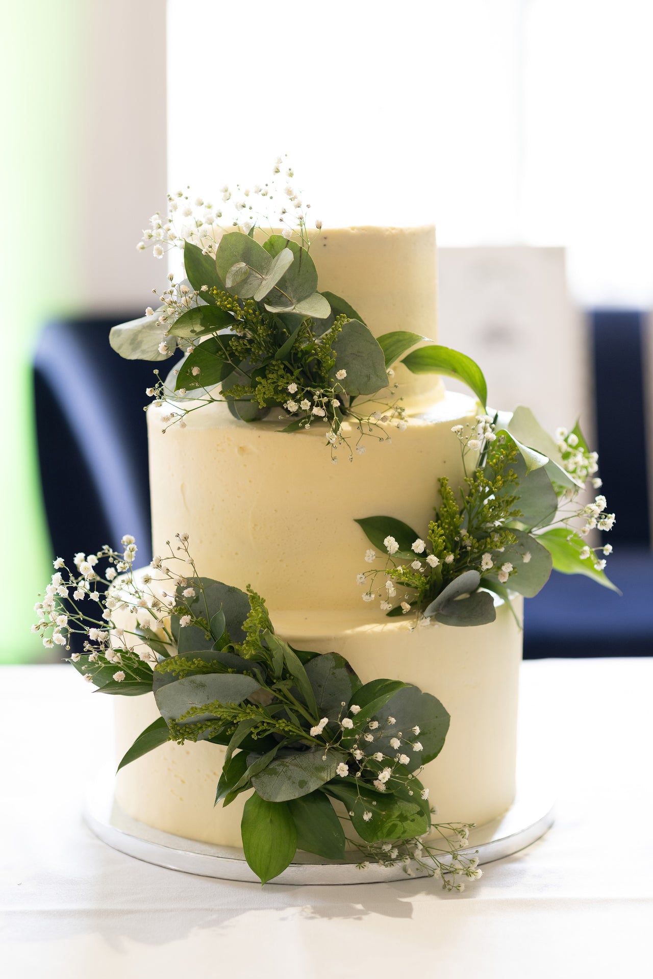 Three Tier Seasonal Foliage Wedding Cake