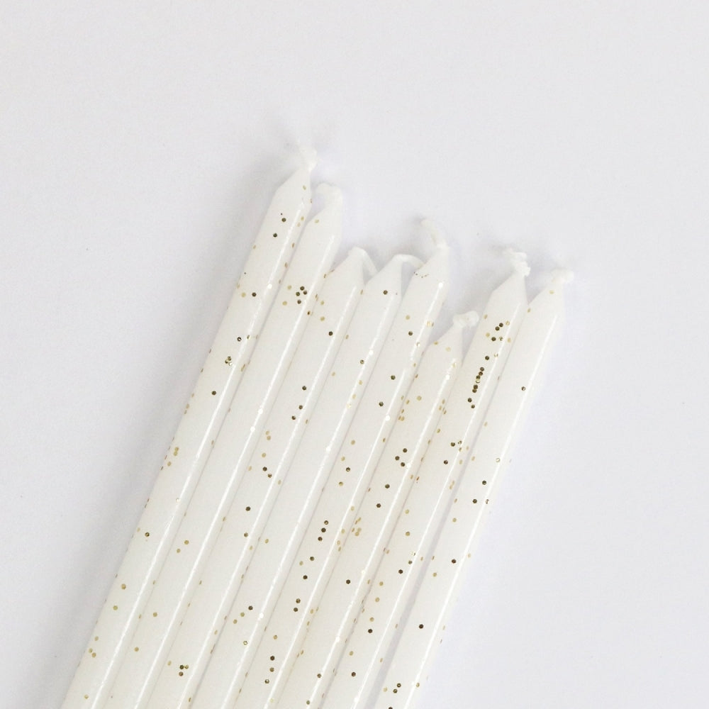 White Glitter Candles [Extra Tall]