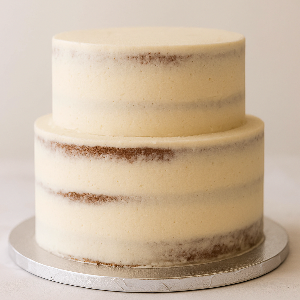 Two Tier Naked Buttercream Wedding Cake