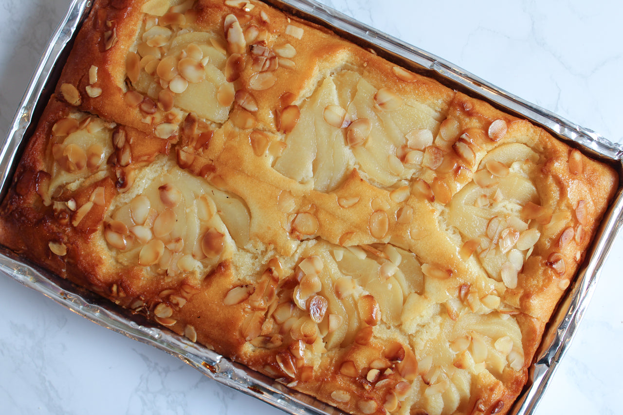 Pear, Honey & Almond Letterbox Traybake