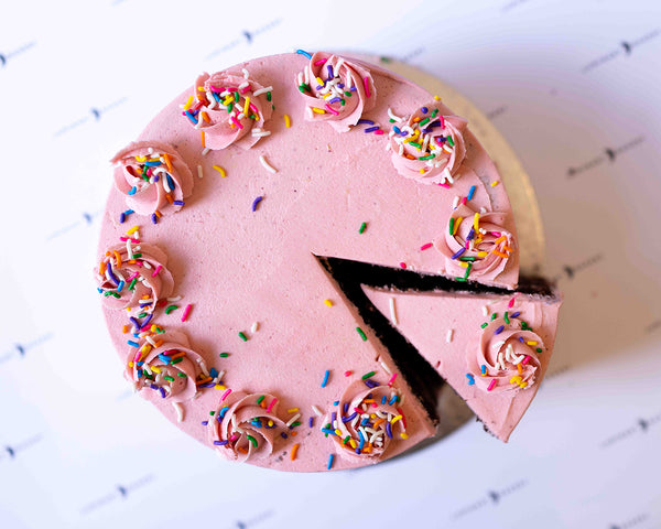 Pink Chocolate Buttercream Birthday Cake