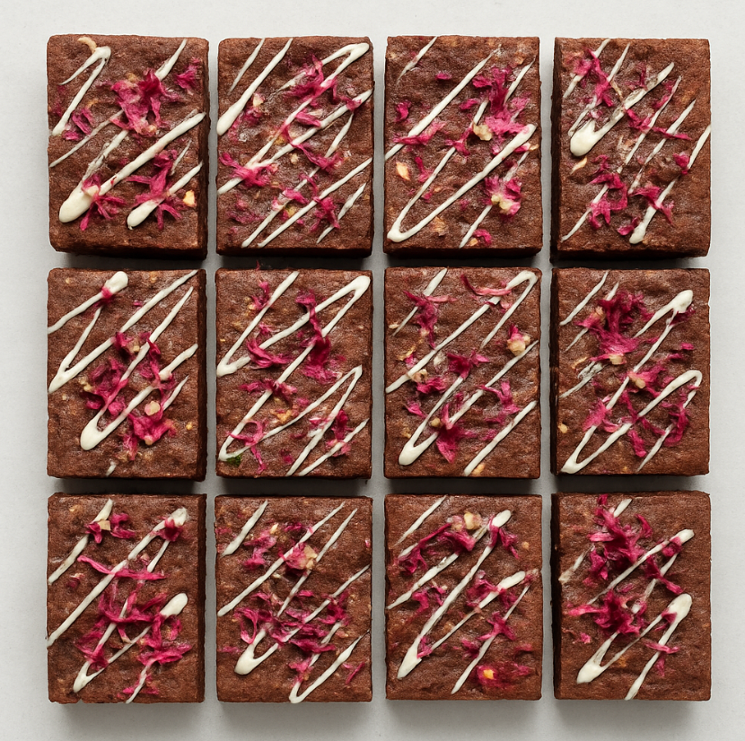 [Bitesize] White Chocolate & Raspberry Letterbox Brownies [Flourless]