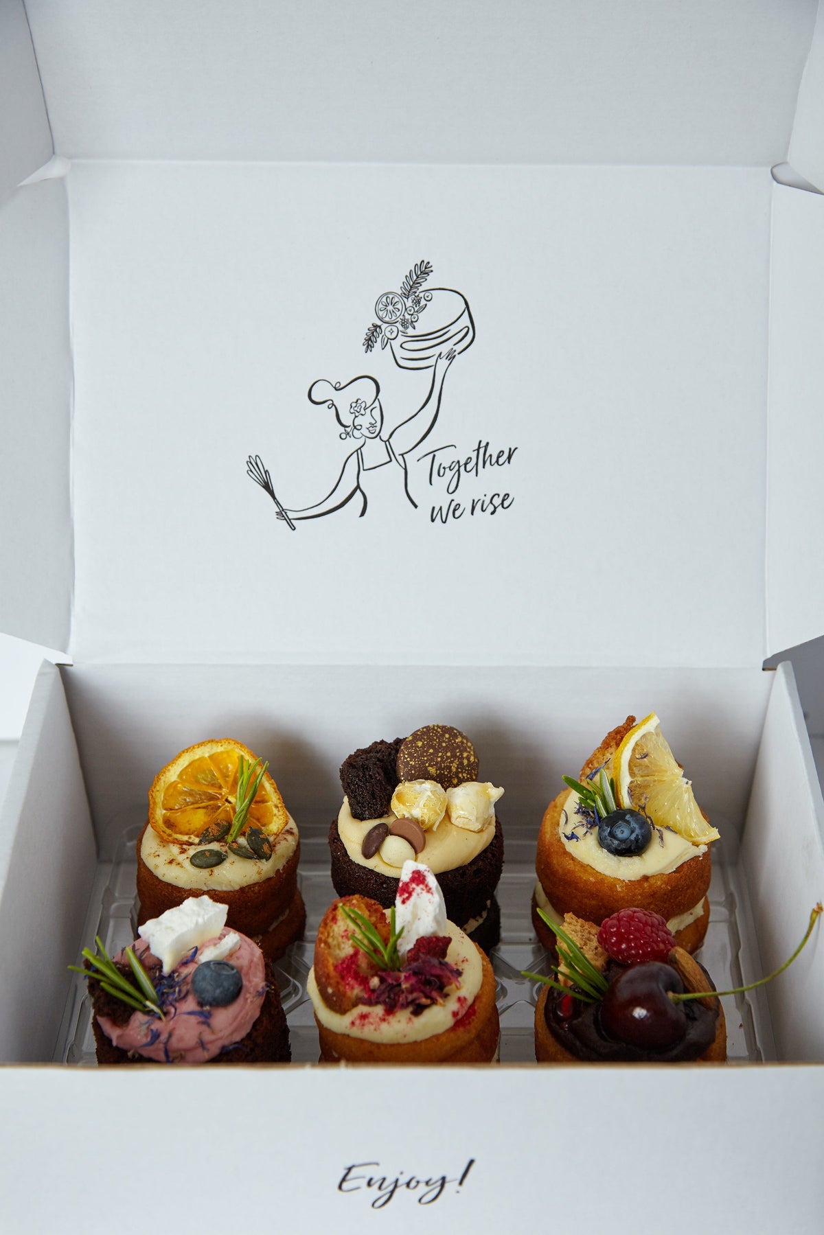 Mini Boxed Cake The Variety Mini Cake Selection Box | LUMINARYBAKERY.COM – Luminary Bakery