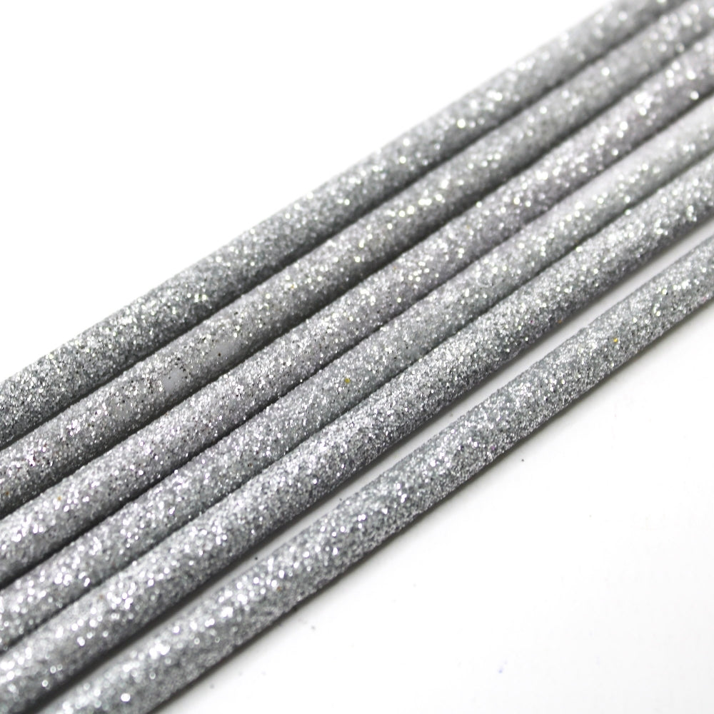 Silver Glitter Candles [Extra Tall]