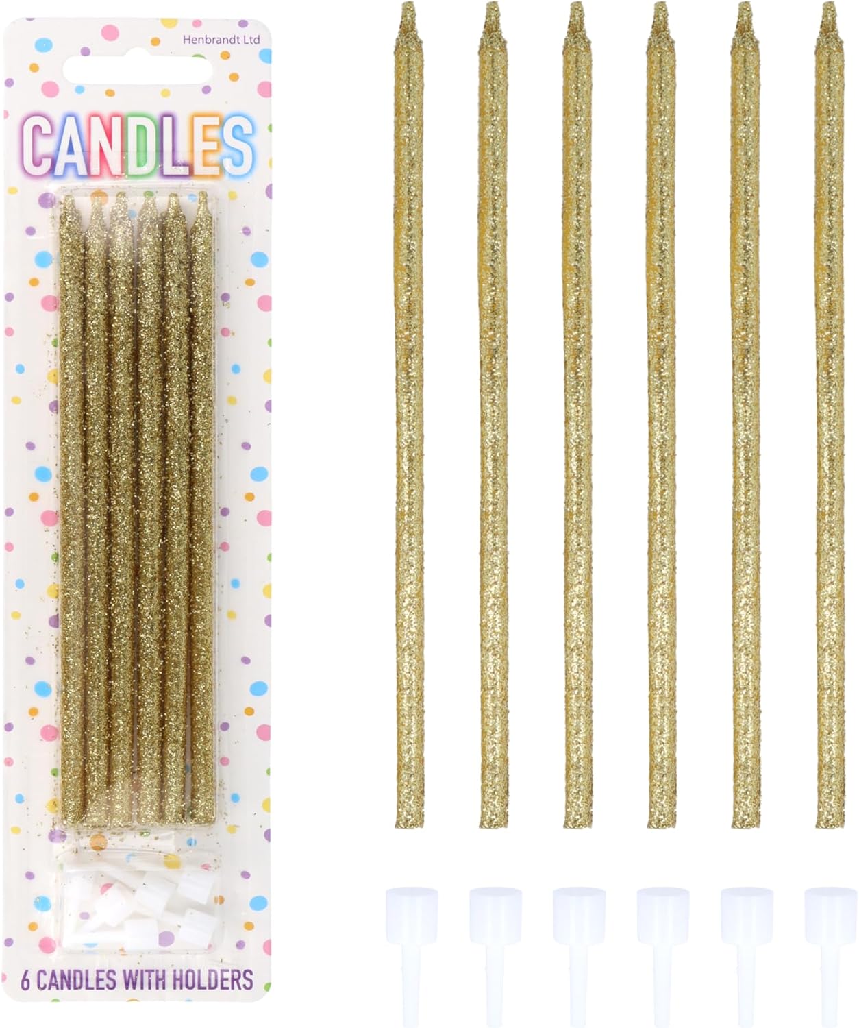 Gold Glitter Candles [Extra Tall]