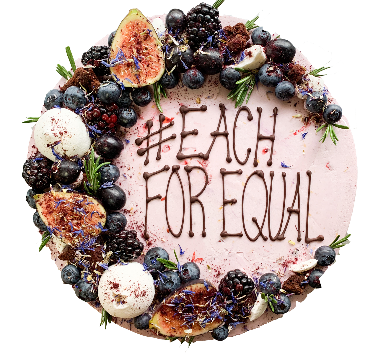 Gluten Free Chocolate and Mixed Berry Cake with Piped Message