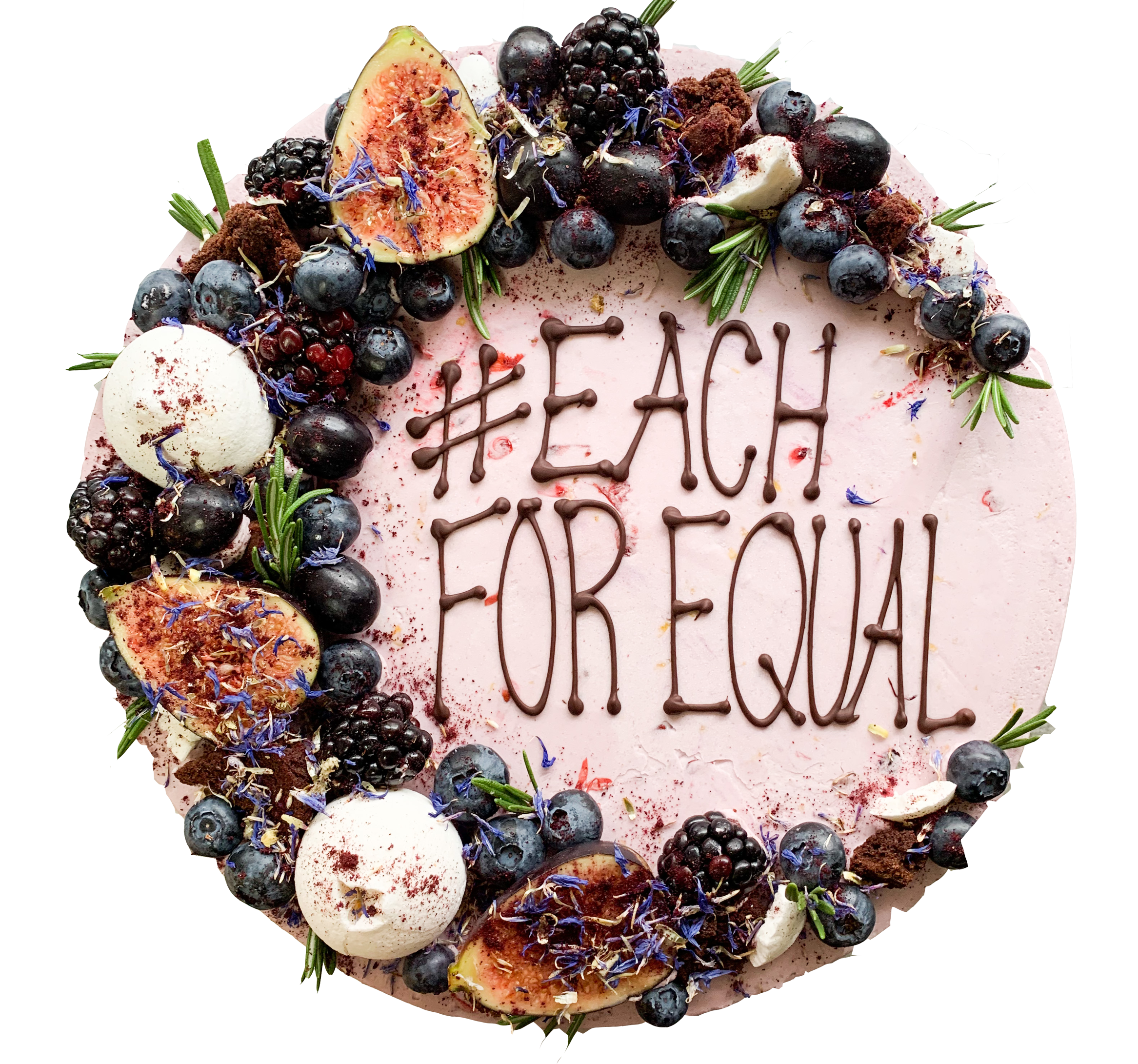 Gluten Free Chocolate and Mixed Berry Cake with Piped Message